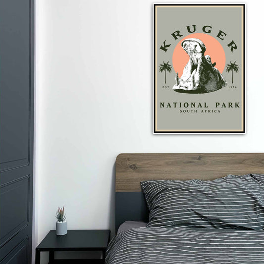 Vintage Poster - Hippo Kruger National Park