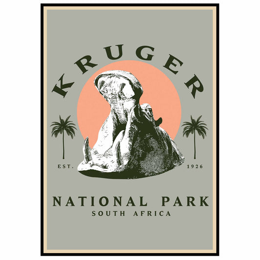 Vintage Poster - Hippo Kruger National Park