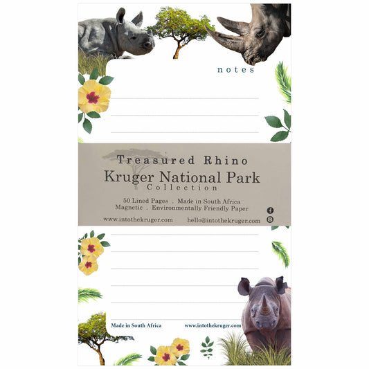 Wildlife Notepad - Kruger National Park - Rhino