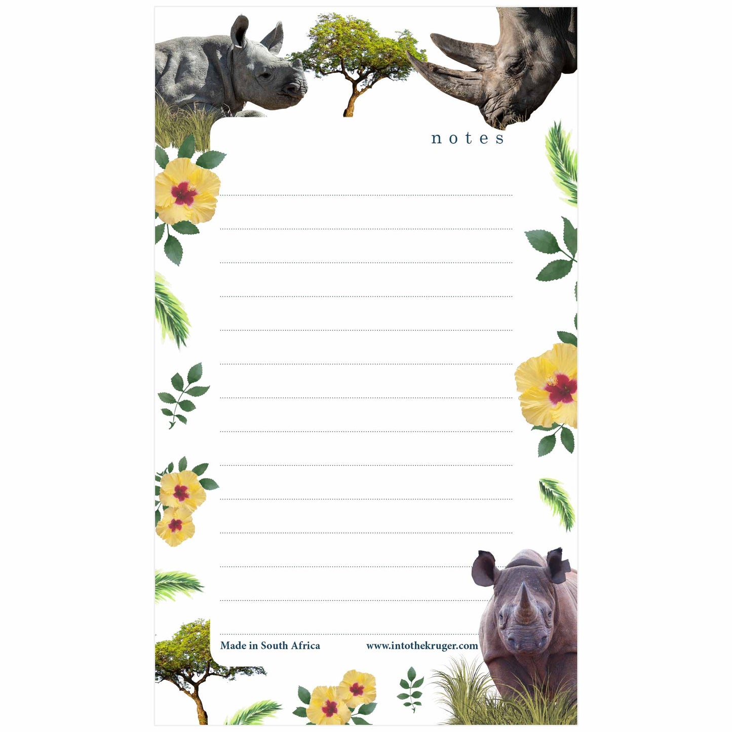 Wildlife Notepad - Kruger National Park - Rhino