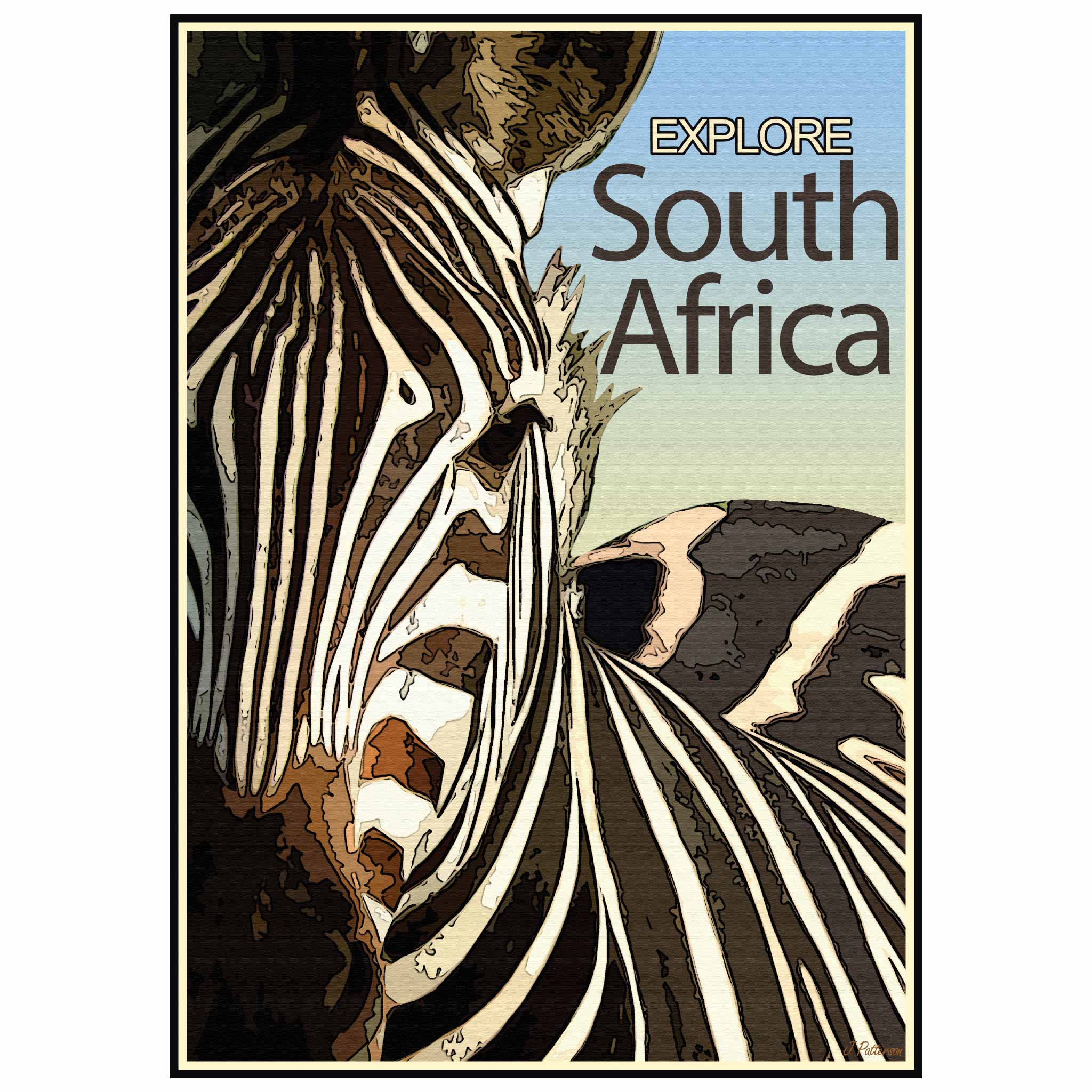 Vintage Poster - Zebra South Africa – Into The Kruger