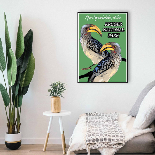 Vintage Poster - Hornbill Kruger National Park