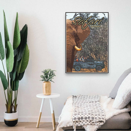 Vintage Poster - Safari Game spotting in the Kruger National Park