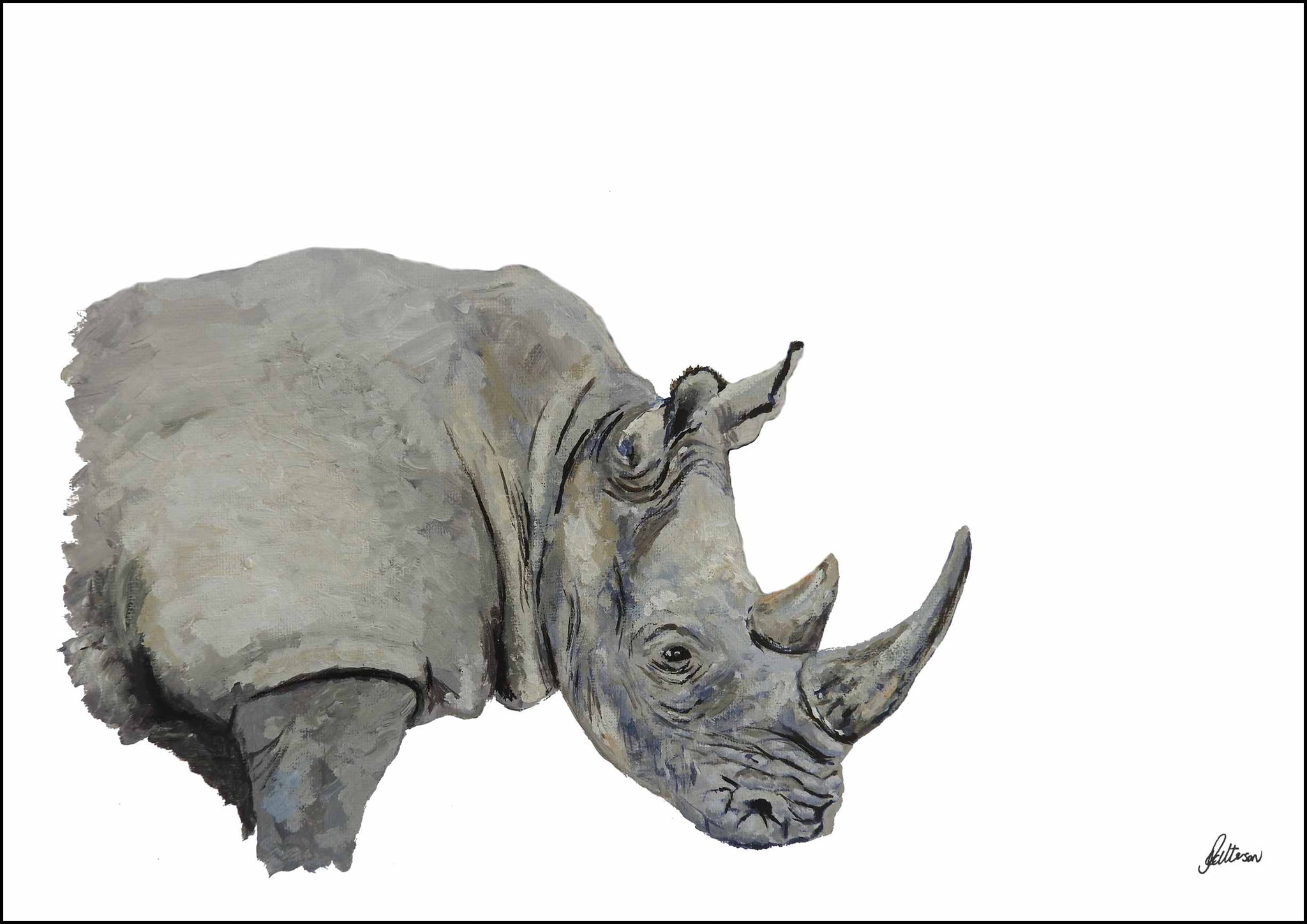 Wildlife Collection Signed Print - Rhino