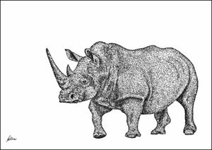 White Rhino Signed Print