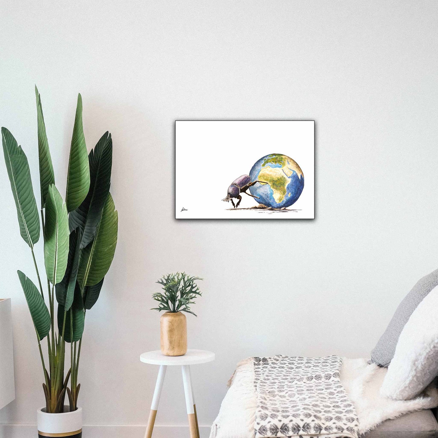 Wildlife Collection Signed Print - Dung Beetle Pushing Earth