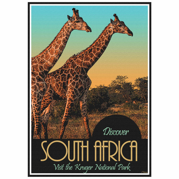 Vintage Poster - Giraffe Kruger National Park